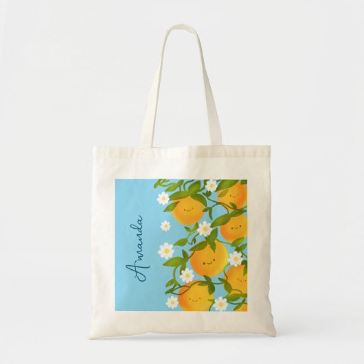Zomer Sinaasappels Tree Garden Tote Bag (Voorkant)