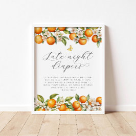 Zomer Sinaasappels Vlinder Late Night Luiers Poster