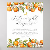 Zomer Sinaasappels Vlinder Late Night Luiers Poster (Voorkant)
