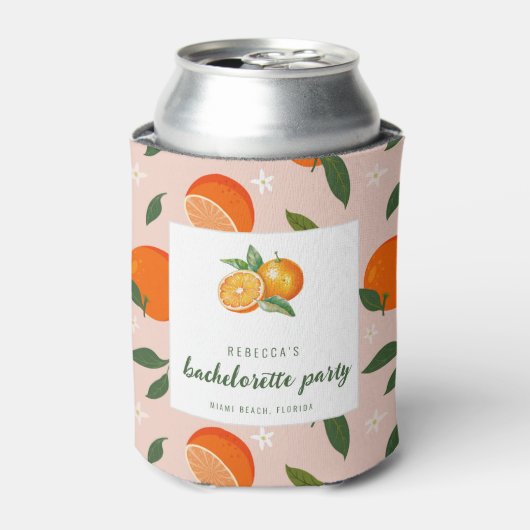 Zomer Sinaasappels vrijgezellenfeest Blikjeskoeler (Blikje Voorkant)
