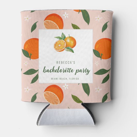 Zomer Sinaasappels vrijgezellenfeest Blikjeskoeler (Voorkant)