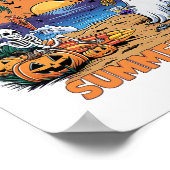 Zomer Skeleton Beach Party Halloween Vibes Poster (Hoek)