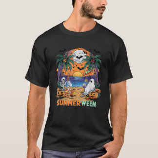 Zomer Skeleton Beach Party Halloween Vibes T-shirt