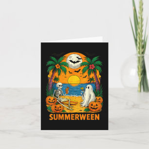 Zomer Skeleton Ghost Beach Party Halloween VI Kaart