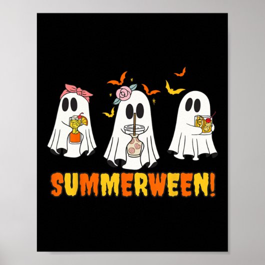 Zomer Skeleton Ghost Beach Party Halloween VI Poster (Voorkant)
