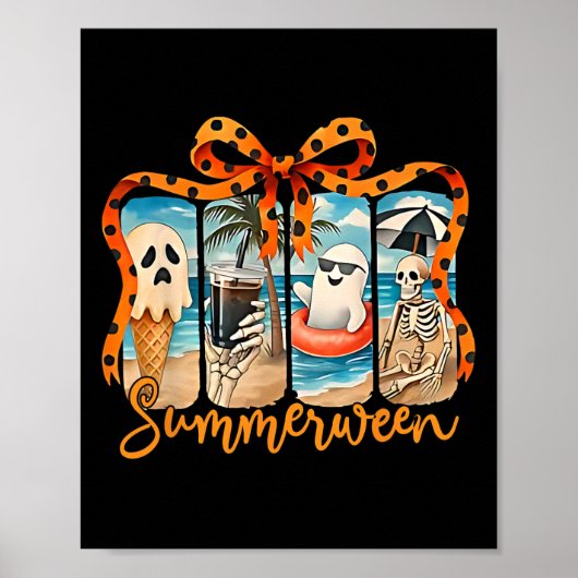 Zomer Skeleton Ghost Beach Party Halloween VI Poster (Voorkant)