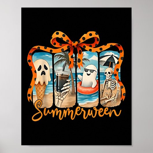 Zomer Skeleton Ghost Beach Party Halloween VI Poster (Voorkant)