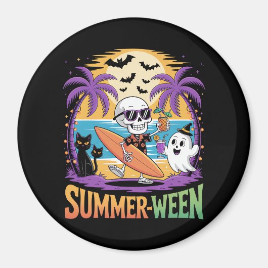 Zomer Skeleton Party Halloween Magneet (Voorkant)