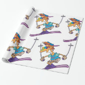 Zomer Skier Cadeaupapier (Uitgerold)
