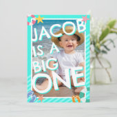 Zomer Sky Blue Boys 1e verjaardag Kaart (Staand voorkant)