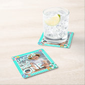 Zomer Sky Blue Boys 1e verjaardag Kartonnen Onderzetters (Insitu)