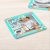 Zomer Sky Blue Boys 1e verjaardag Kartonnen Onderzetters (Schuin)