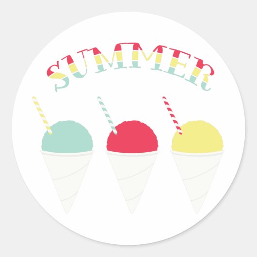 Zomer Sneeuw Kegels Ronde Sticker (Voorkant)