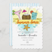 Zomer Soirée Cocktail Pool Beach repetitie diner Kaart (Voorkant / Achterkant)