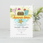 Zomer Soirée Cocktail Pool Beach repetitie diner Kaart (Staand voorkant)