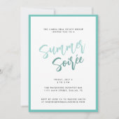 Zomer Soiree Modern Script Corporate Summer Party Kaart (Voorkant)