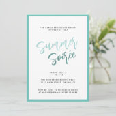 Zomer Soiree Modern Script Corporate Summer Party Kaart (Staand voorkant)