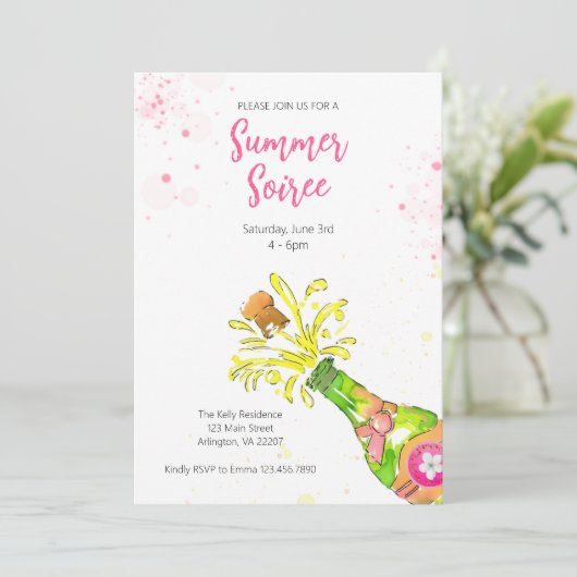 Zomer Soirée Uitnodiging – Zomer Cocktail Party (Staand voorkant)