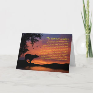 Zomer solstice met Beer en vogels Kaart