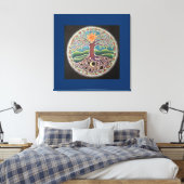 Zomer Solstice Tree of Life Mandala Canvas Prin (Insitu (Slaapkamer))