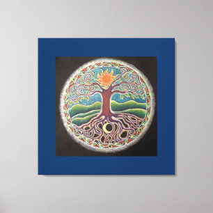 Zomer Solstice Tree of Life Mandala Canvas Prin