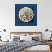 Zomer Solstice Tree of Life Mandala Canvas Prin (Insitu (Slaapkamer))