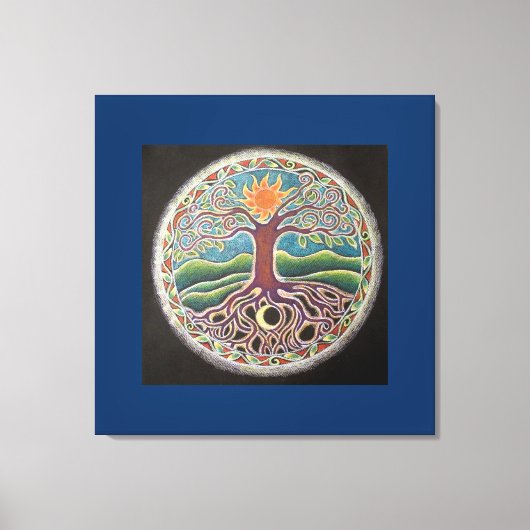 Zomer Solstice Tree of Life Mandala Canvas Prin Afdruk (Voorkant)