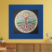 Zomer Solstice Tree of Life Mandala Canvas Prin Afdruk (Insitu (Woonkamer))