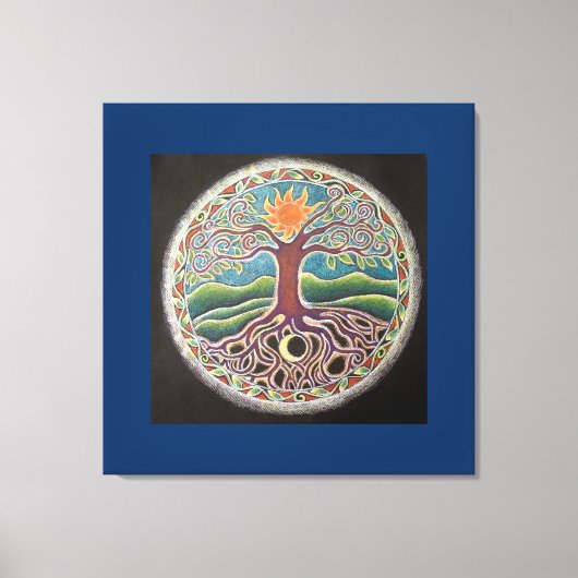 Zomer Solstice Tree of Life Mandala Canvas Prin Afdruk (Voorkant)