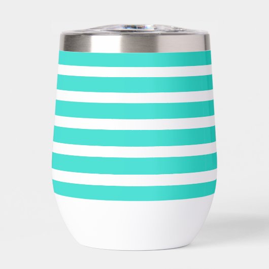 Zomer Splash Aqua Bold Stripes Aangepaste Naam (Voorkant)