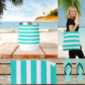 Zomer Splash Aqua Bold Stripes Aangepaste Naam