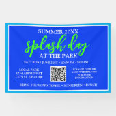 Zomer Splash Day in het park | openluchtevenement Spandoek (Horizontaal)