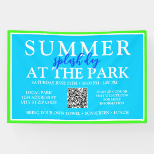 Zomer Splash Day in het park   Outdoor Event Sign Spandoek