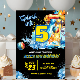 Zomer Splash In Vijf Pool Party Uitnodiging