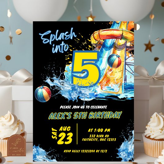 Zomer Splash In Vijf Pool Party Uitnodiging