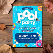 Zomer Splash Kinder Pool Party Verjaardag Kaart