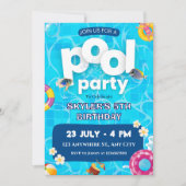 Zomer Splash Kinder Pool Party Verjaardag Kaart (Voorkant)