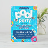 Zomer Splash Kinder Pool Party Verjaardag Kaart (Staand voorkant)