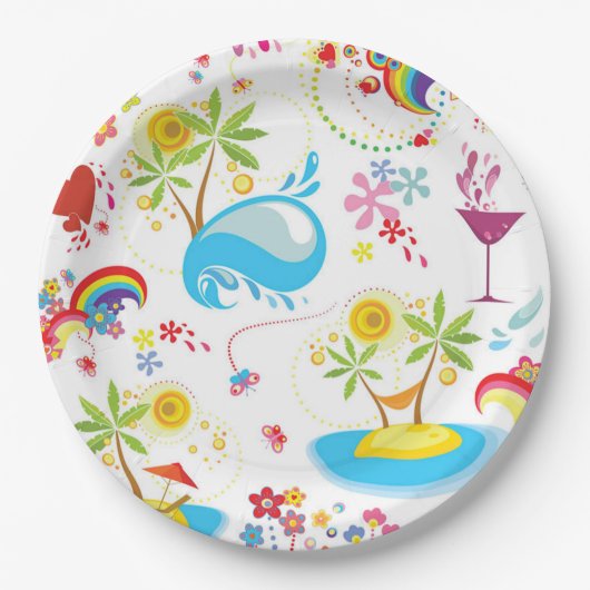 Zomer Splash Papieren Bordje (Voorkant)