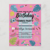 Zomer Splash Verjaardags Tennisfeest Briefkaart (Voorkant)