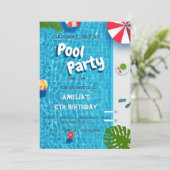 Zomer Splash Waterpool Feest Verjaardag Kaart (Staand voorkant)