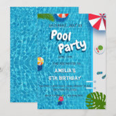 Zomer Splash Waterpool Feest Verjaardag Kaart (Voorkant / Achterkant)