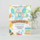 Zomer Splash Zwembad Feest Jongens Klap Waterpark Kaart (Staand voorkant)