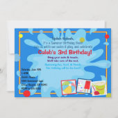 Zomer Splash Zwembad Feest Verjaardagsuitnodiginge Kaart (Voorkant)