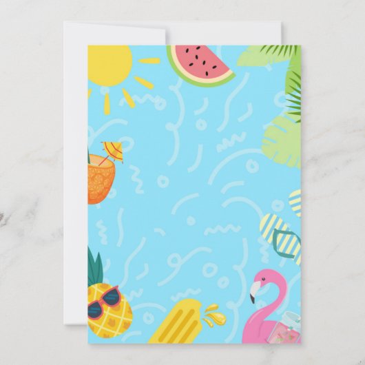 Zomer Splash Zwembad Party Boy Bash Water Park Kaart (Achterkant)