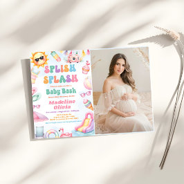 Zomer Splish Splash Baby Shower Feest Foto Kaart