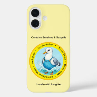 zomer Splish Splash plezier gekleed meeuw iPhone 16 Hoesje