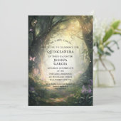 Zomer Sprookje Betoverd Bos Quinceañera  Kaart (Staand voorkant)