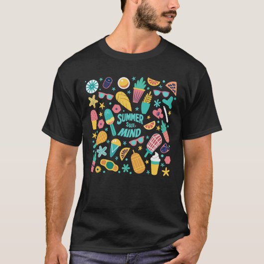 Zomer staat geest illustratie ontwerp voor t-shirt (Voorkant)