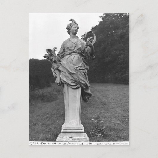 Zomer, standbeeld in de tuinen briefkaart (Voorkant)